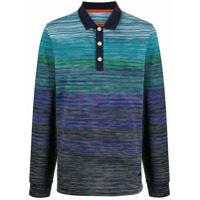 Missoni Camisa polo mangas longas color block - Azul