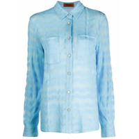 Missoni Camisa translúcida com estampa chevron - Azul
