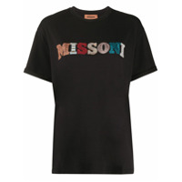 Missoni Camiseta mangas curtas com bordado de logo - Preto