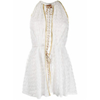 Missoni Mare Vestido mini texturizado com fechamento por amarração - Branco