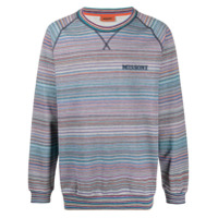 Missoni Moletom com logo e estampa de listras - Azul