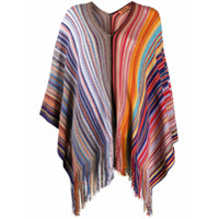 Missoni oversized stripe knit poncho - Vermelho