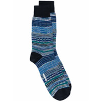 Missoni Par de meias com padronagem listrada e logo - Azul