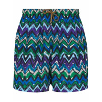 Missoni Short de natação com estampa chevron - Azul