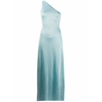 Missoni Vestido de festa ombro único de seda metalico - Azul