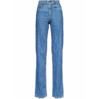 Miu Miu Calça jeans cropped cintura média - Azul