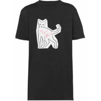 Miu Miu Camiseta com estampa de gato - Preto