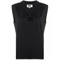 MM6 Maison Margiela Blusa sem mangas com gola V - Preto