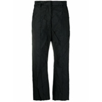 MM6 Maison Margiela Calça cropped com efeito enrugado - Preto