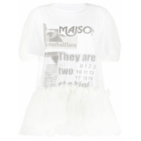 MM6 Maison Margiela Camiseta com sobreposição de tule - Branco