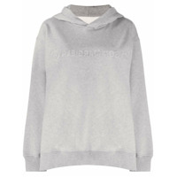 MM6 Maison Margiela embossed logo hoodie sweatshirt - Cinza