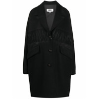 MM6 Maison Margiela fringe-detail oversize coat - Preto
