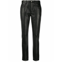 MM6 Maison Margiela straight-leg leather trousers - Preto