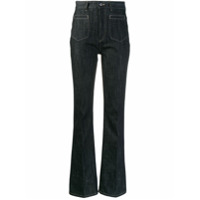 Moncler Calça jeans flare cintura alta - Azul