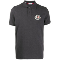 Moncler Camisa polo com patch de logo - Cinza