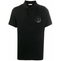 Moncler Camisa polo com patch de logo - Preto
