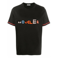 Moncler Camiseta mangas curtas com estampa de logo - Preto