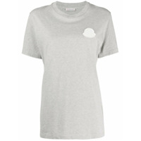 Moncler Camiseta mangas curtas com patch de logo - Cinza