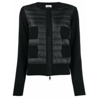 Moncler Cardigan com recorte matelassÃª - Preto