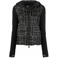 Moncler Grenoble Jaqueta com estampa de logo - Preto