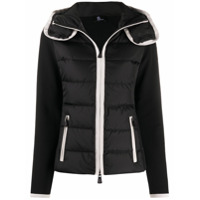 Moncler Grenoble Jaqueta matelassê com acabamento contrastante - Preto