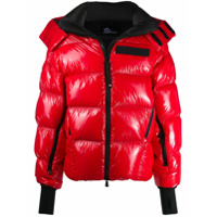 Moncler Grenoble Jaqueta matelassê com acabamento de brilho - Vermelho