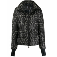 Moncler Grenoble Jaqueta matelassê com estampa de logo - Preto
