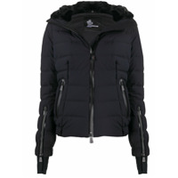 Moncler Grenoble Jaqueta matelassê com logo bordado - Preto