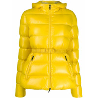 Moncler Jaqueta matelassê com cinto - Amarelo