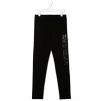 Moncler Kids Legging com logo em paetês - Preto