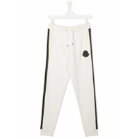 Moncler Kids TEEN side-stripe track trousers - Branco
