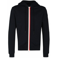 Moncler Moletom com detalhe de listra e zíper - Azul