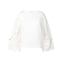Moncler Suéter com bordado floral nas mangas - Neutro