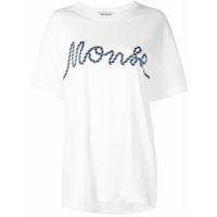Monse Camiseta oversized com estampa de logo - Branco