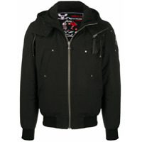 Moose Knuckles Casaco com capuz e zíper - Preto