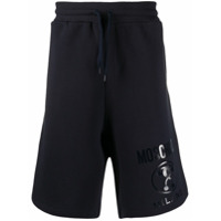 Moschino Bermuda esportiva com logo estampado - Azul