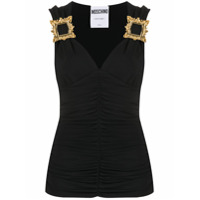 Moschino Blusa com detalhe metálico - Preto