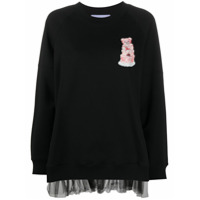 Moschino Blusa mangas longas com estampa Teddy Bear - Preto