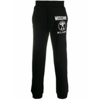 Moschino Calça esportiva com estampa de logo - Preto