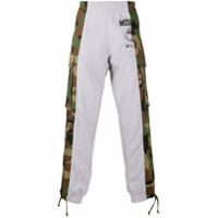 Moschino Calça esportiva com recorte camuflado - Cinza