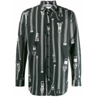 Moschino Camisa com estampa de zíper - Preto