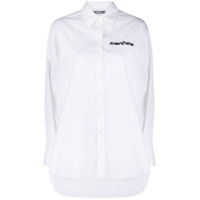 Moschino Camisa oversized com logo bordado - Branco