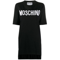 Moschino Camiseta assimétrica com logo - Preto
