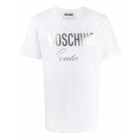 Moschino Camiseta branca de algodão com estampa de logo - Branco