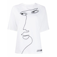 Moschino Camiseta com estampa de face - Branco
