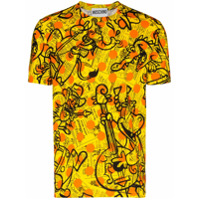 Moschino Camiseta com estampa de jornal - Amarelo