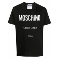 Moschino Camiseta com estampa de logo metálico - Preto