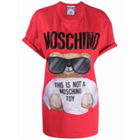 Moschino Camiseta com estampa de logo Teddy - Vermelho