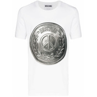 Moschino Camiseta com estampa Peace Coin - Branco