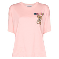 Moschino Camiseta com logo e cristais - Rosa